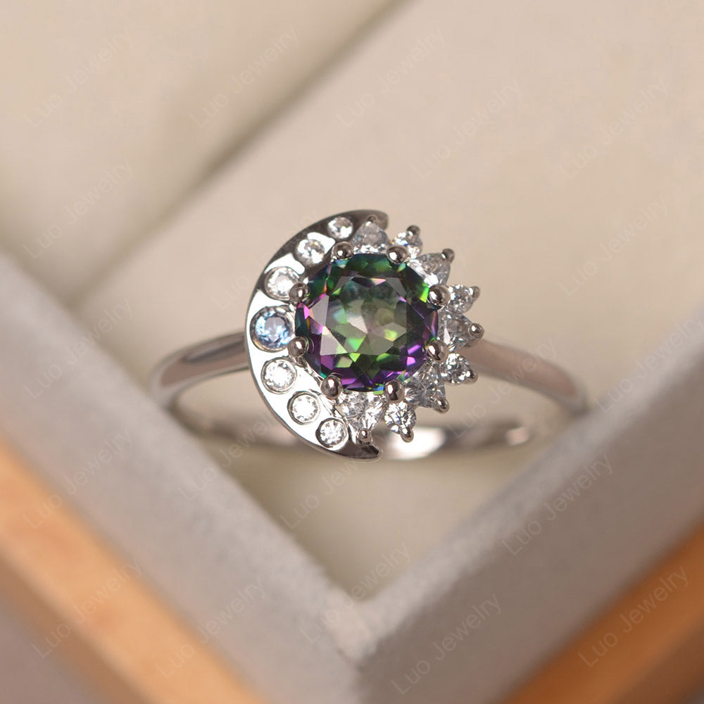 Unique Mystic Topaz Engagement Ring Yellow Gold - LUO Jewelry