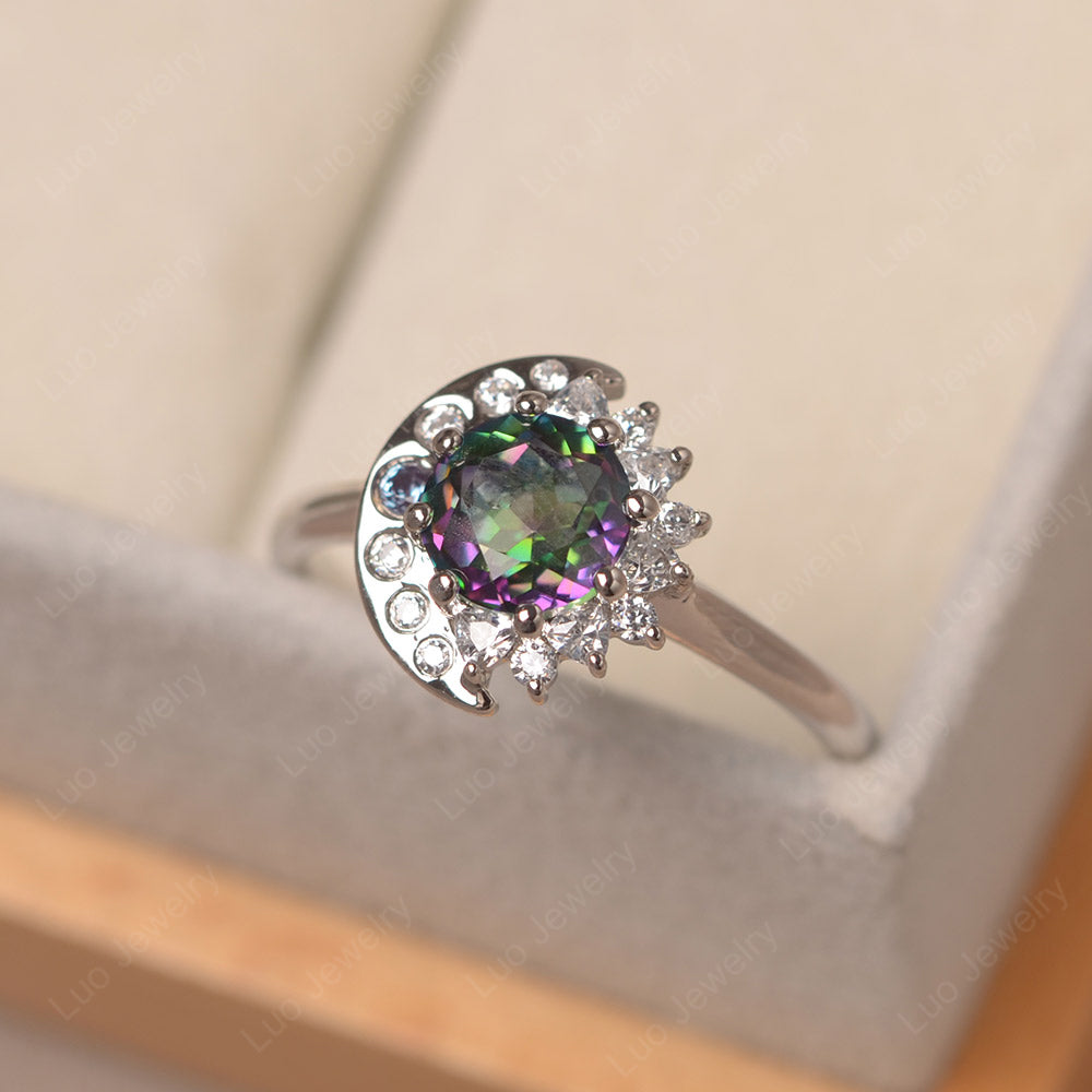 Unique Mystic Topaz Engagement Ring Yellow Gold - LUO Jewelry