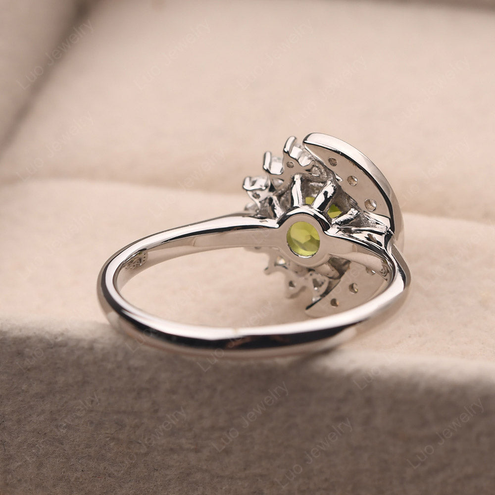 Unique Peridot Engagement Ring Yellow Gold - LUO Jewelry