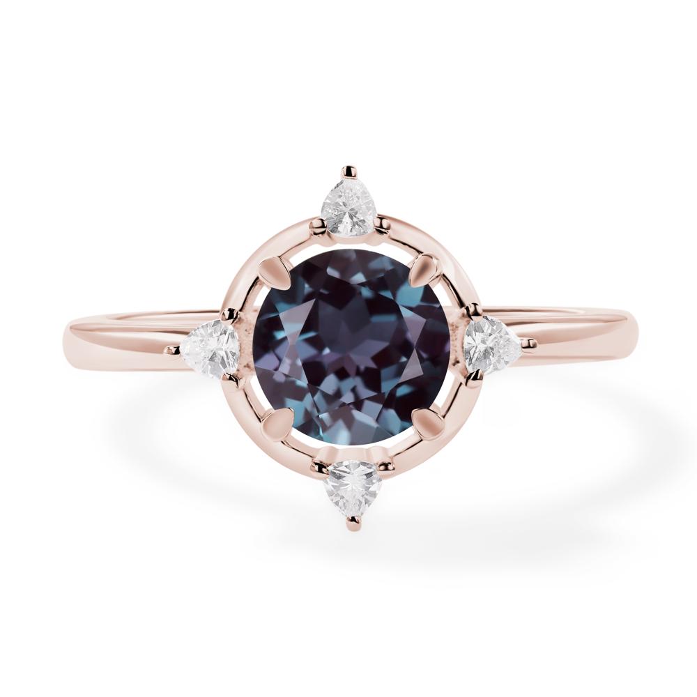 Alexandrite North Star Engagement Ring - LUO Jewelry #metal_14k rose gold