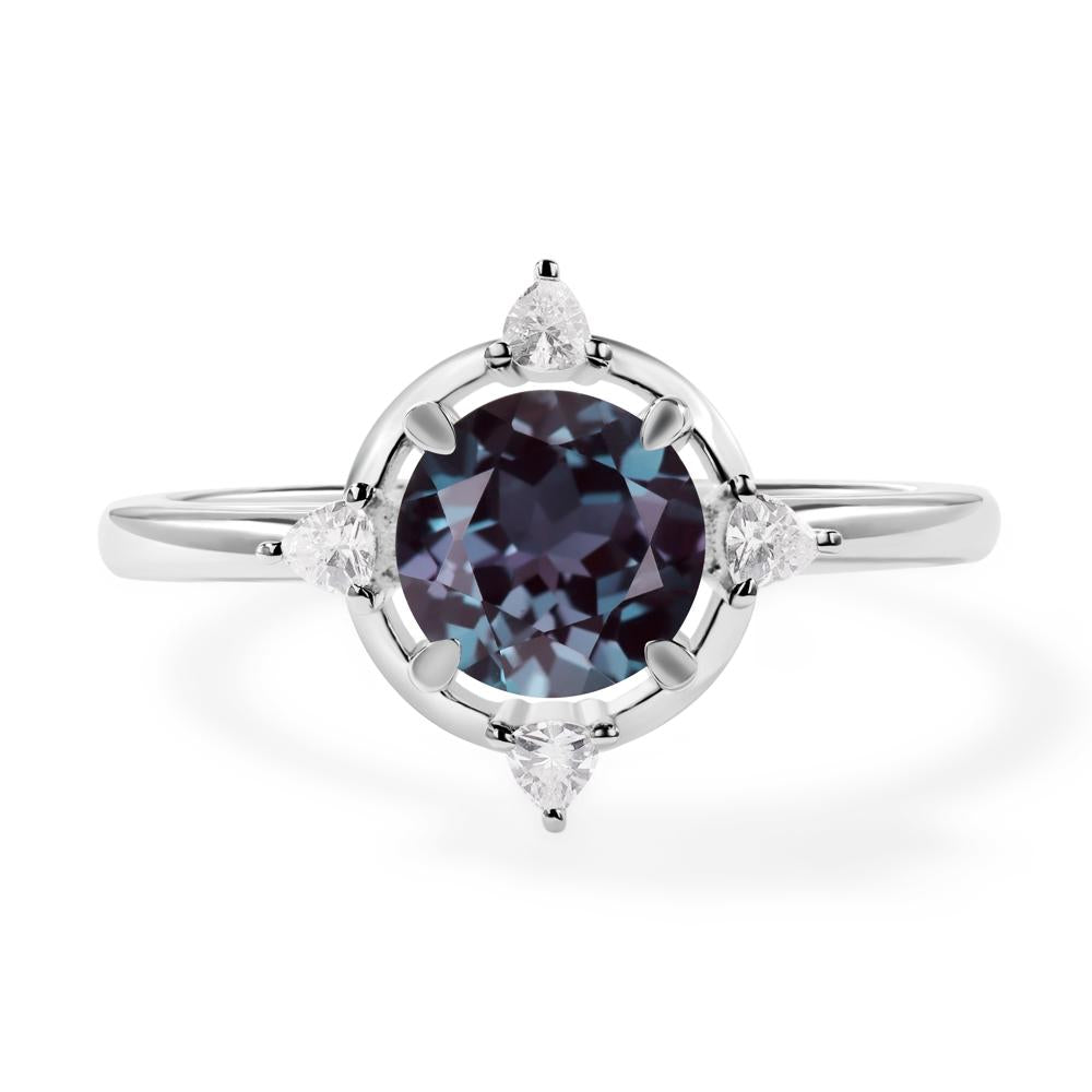Alexandrite North Star Engagement Ring - LUO Jewelry #metal_14k white gold