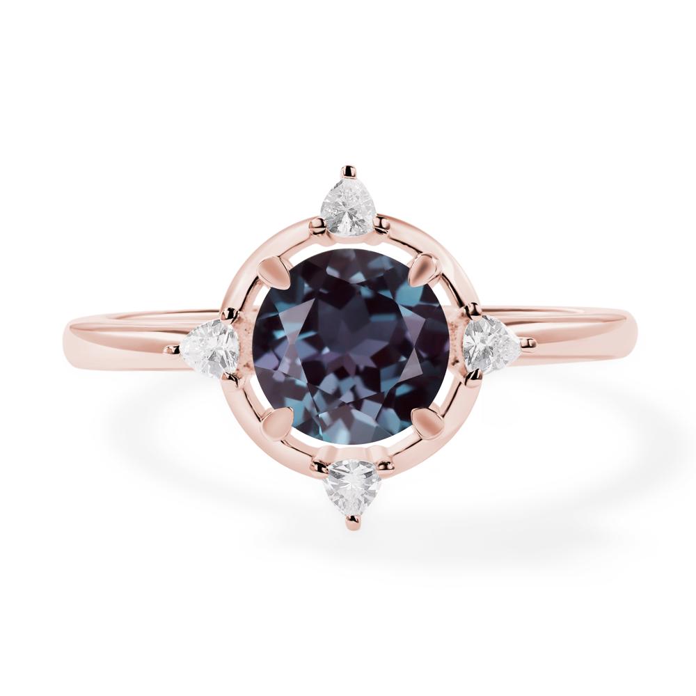 Alexandrite North Star Engagement Ring - LUO Jewelry #metal_18k rose gold