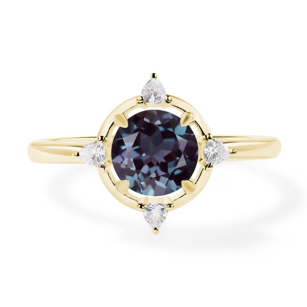 Alexandrite North Star Engagement Ring - LUO Jewelry #metal_18k yellow gold
