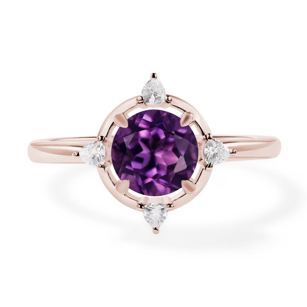 Amethyst North Star Engagement Ring - LUO Jewelry #metal_14k rose gold