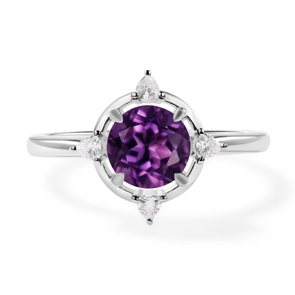 Amethyst North Star Engagement Ring - LUO Jewelry #metal_14k white gold