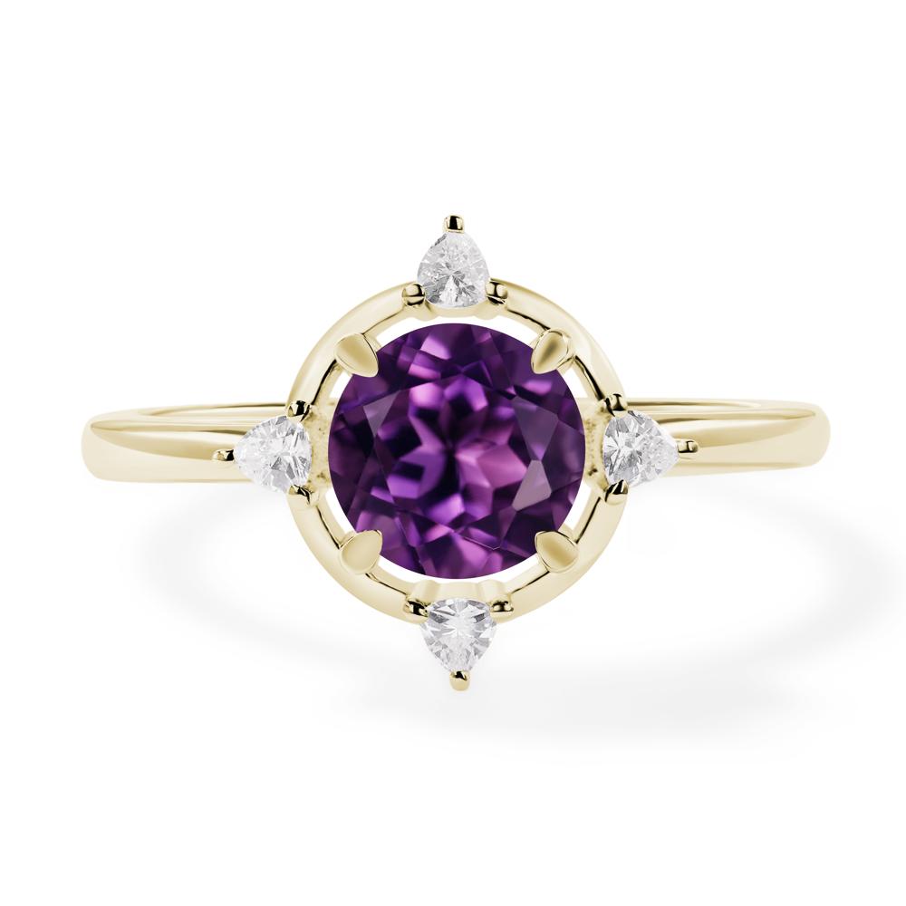 Amethyst North Star Engagement Ring - LUO Jewelry #metal_14k yellow gold