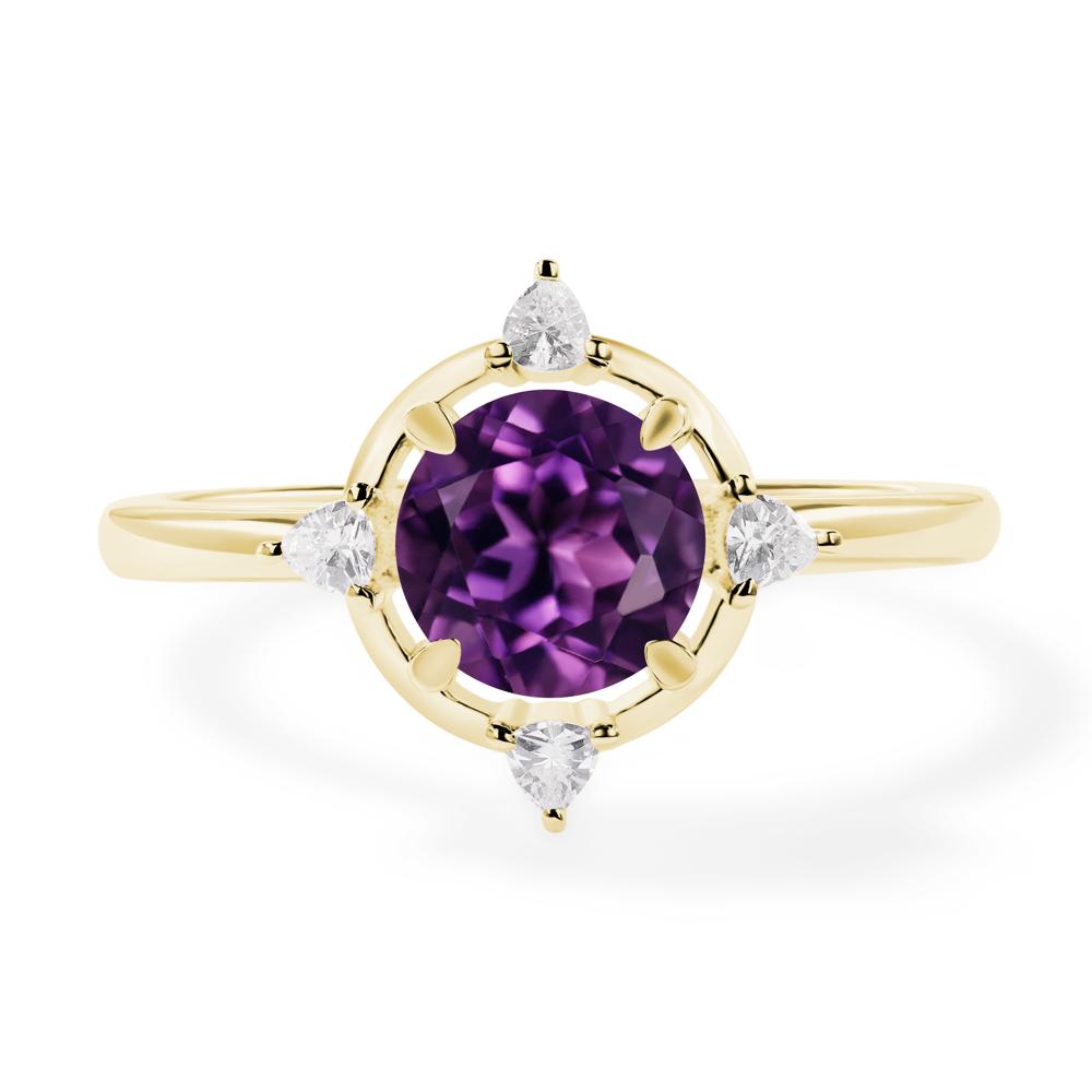 Amethyst North Star Engagement Ring - LUO Jewelry #metal_18k yellow gold