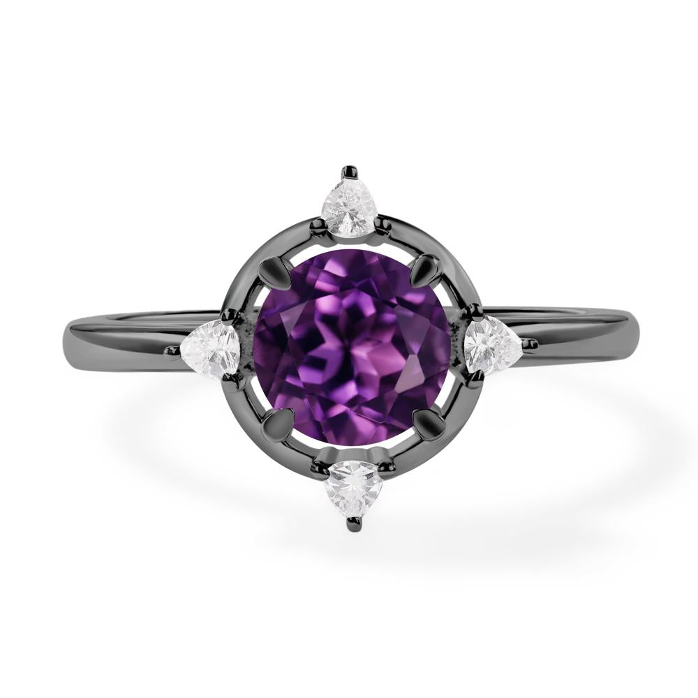 Amethyst North Star Engagement Ring - LUO Jewelry #metal_black finish sterling silver