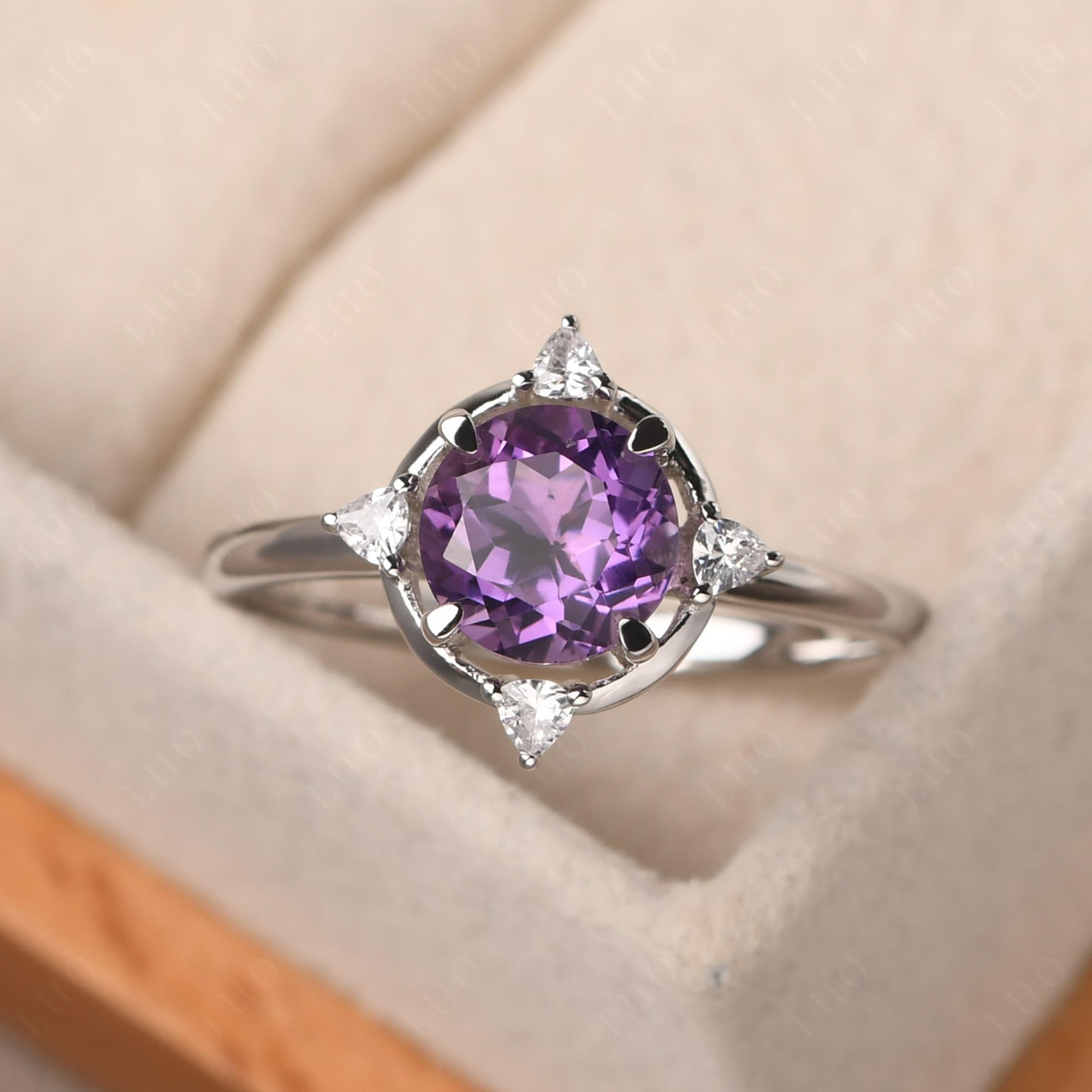Amethyst North Star Engagement Ring - LUO Jewelry