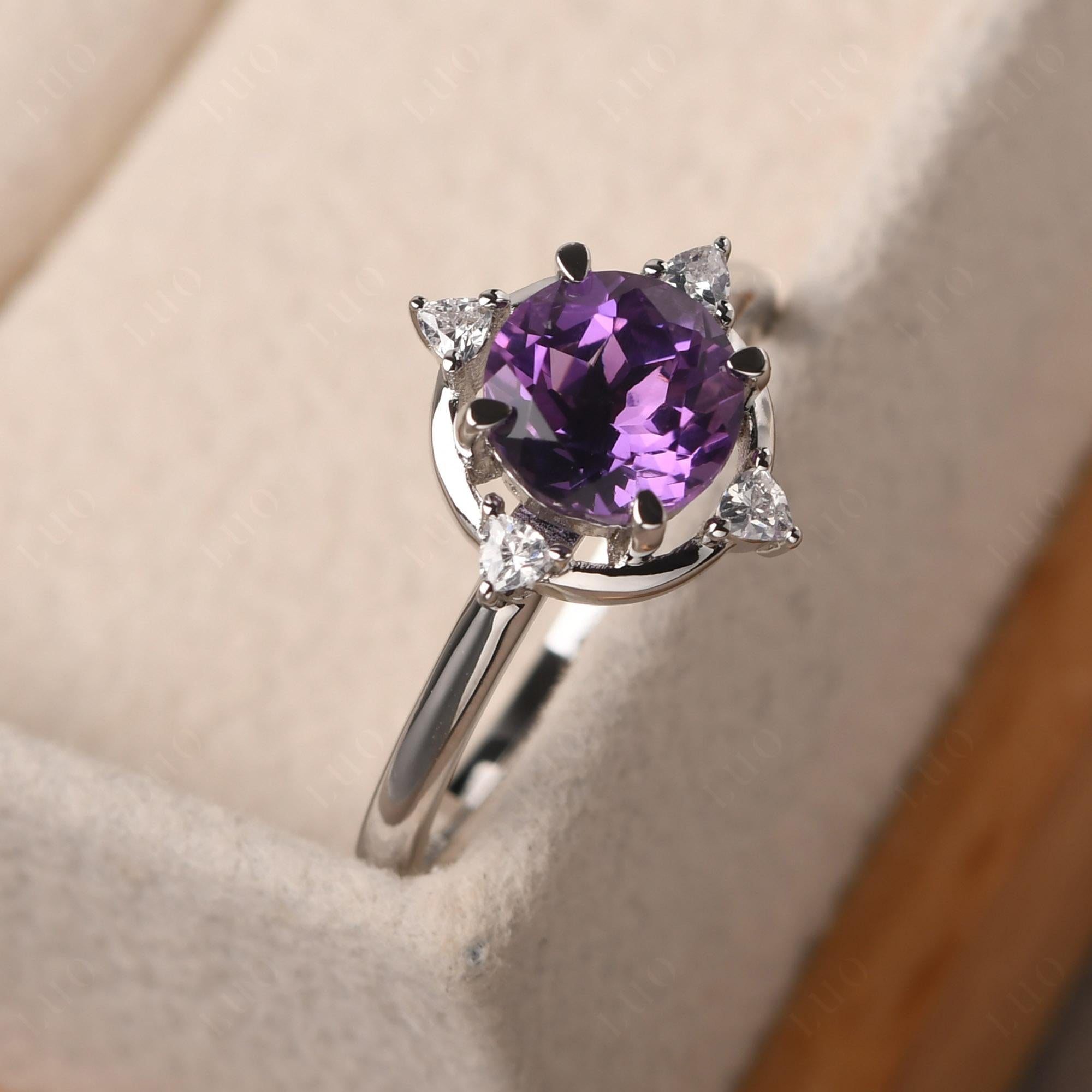Amethyst North Star Engagement Ring - LUO Jewelry