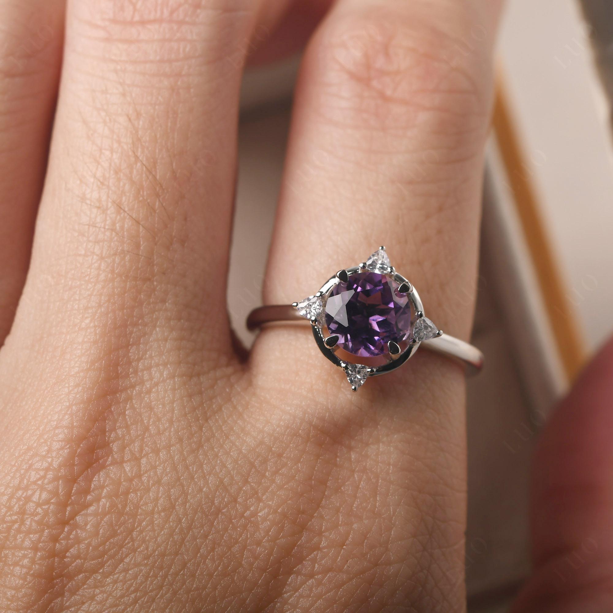 Amethyst North Star Engagement Ring - LUO Jewelry