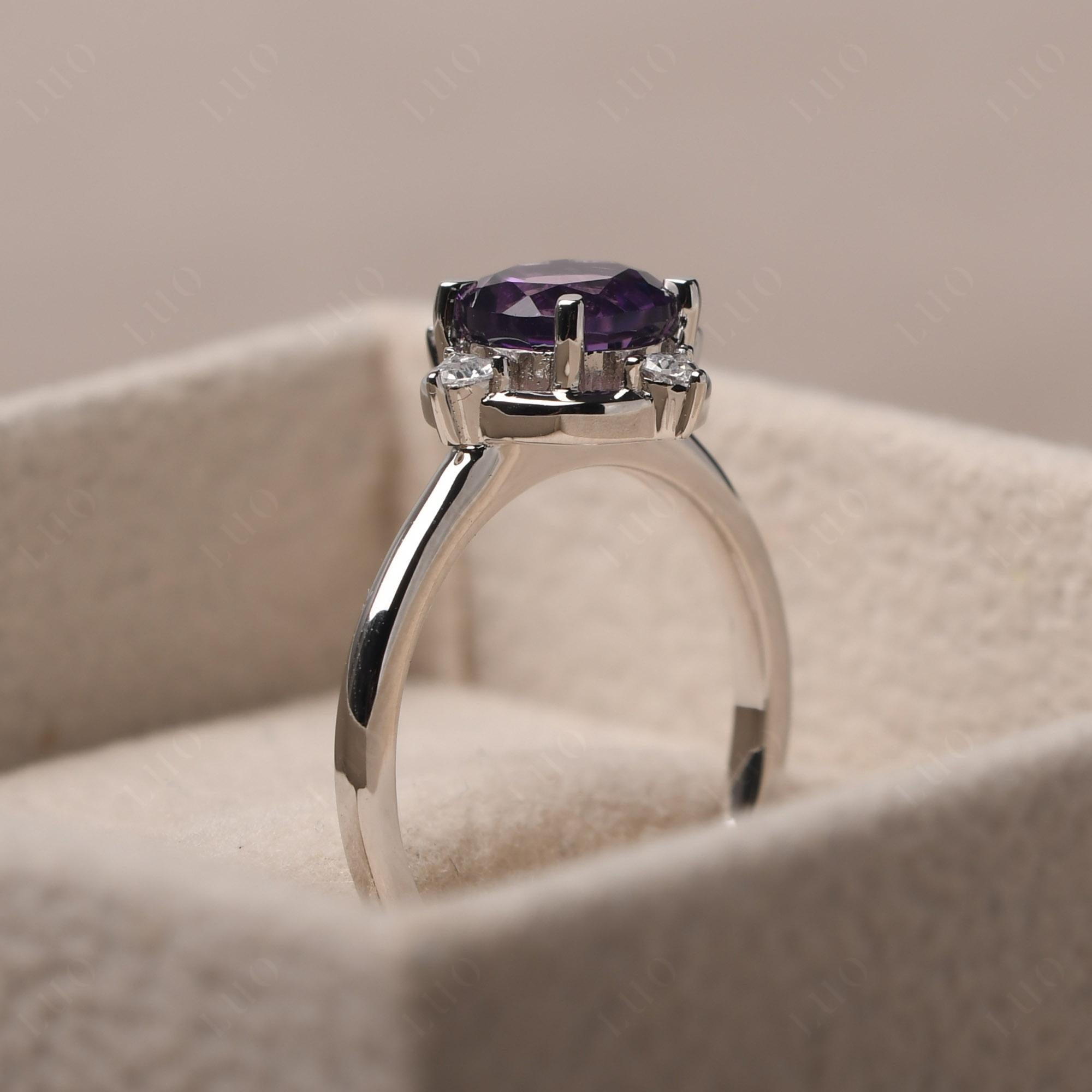 Amethyst North Star Engagement Ring - LUO Jewelry