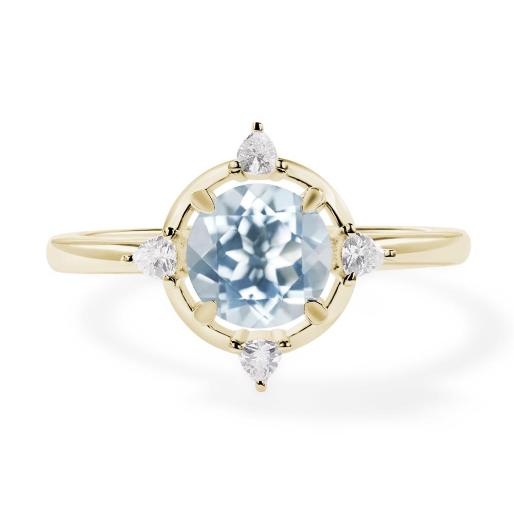 Aquamarine North Star Engagement Ring - LUO Jewelry #metal_14k yellow gold