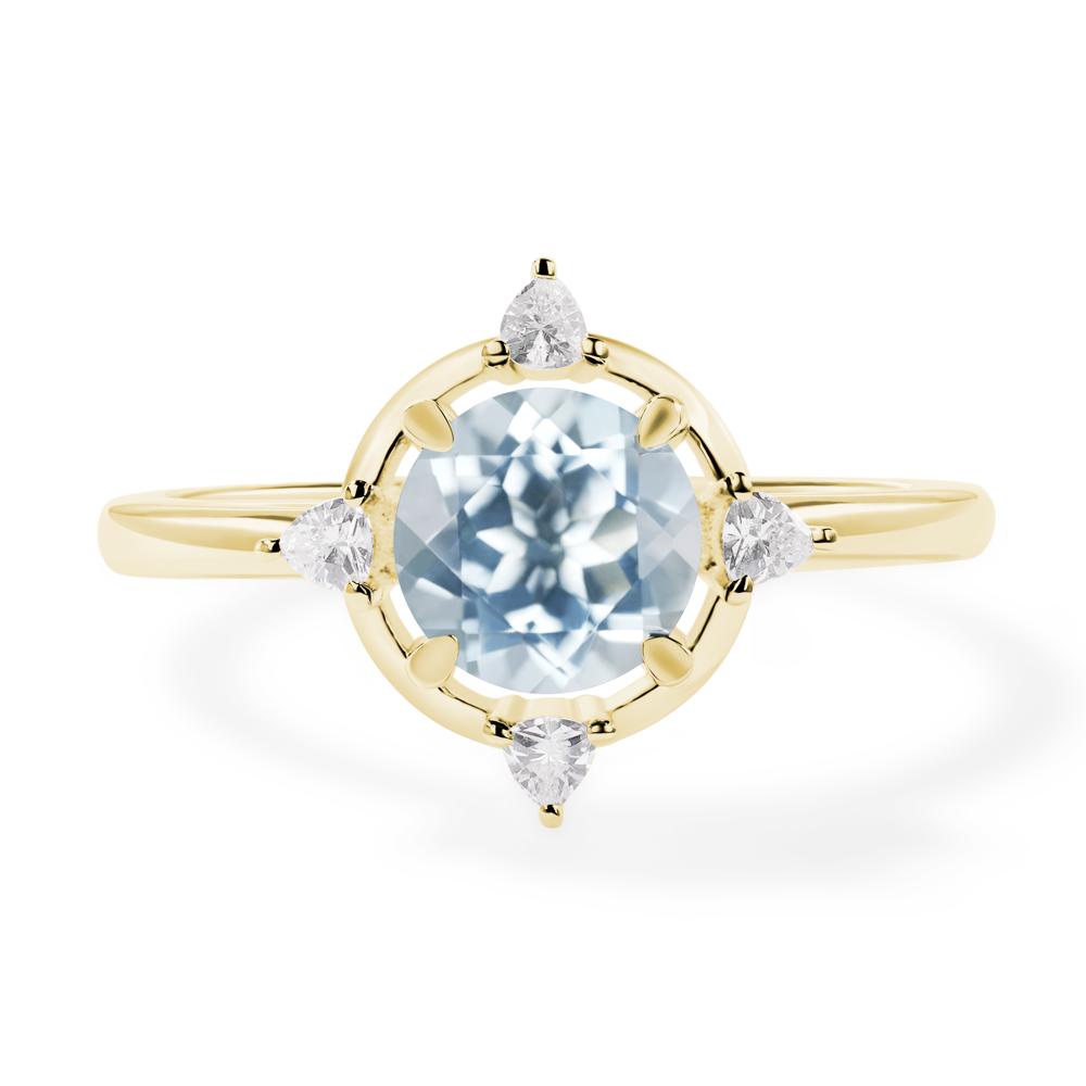 Aquamarine North Star Engagement Ring - LUO Jewelry #metal_18k yellow gold
