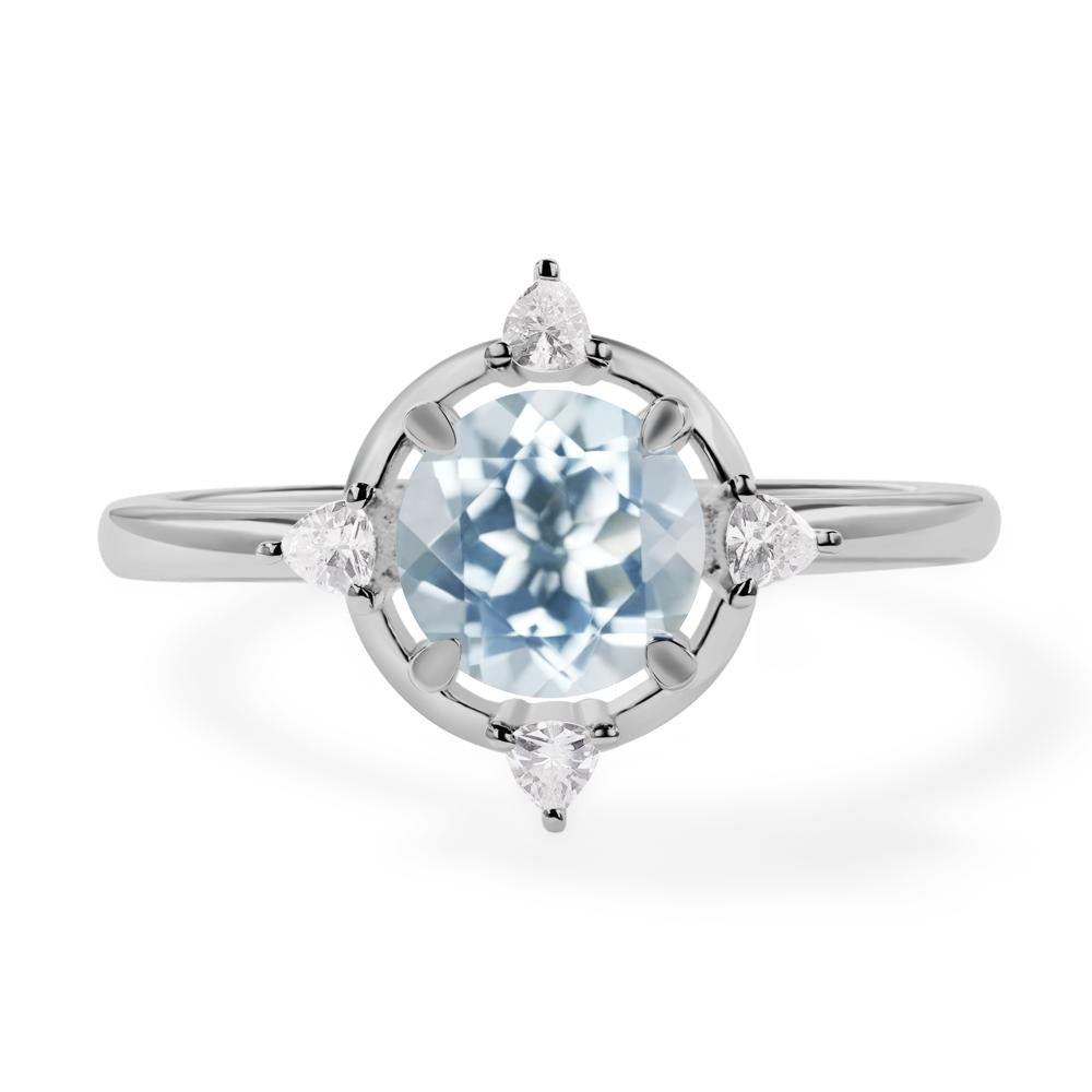 Aquamarine North Star Engagement Ring - LUO Jewelry #metal_platinum