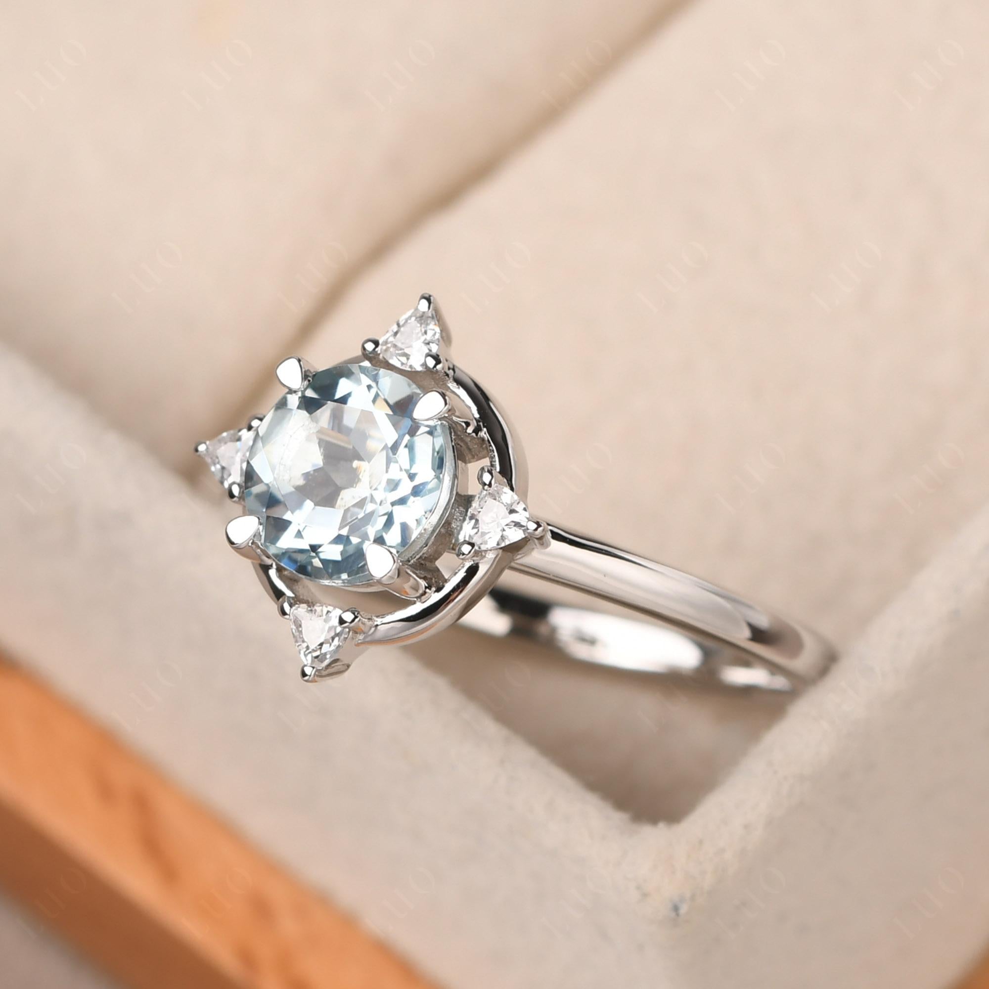 Aquamarine North Star Engagement Ring - LUO Jewelry