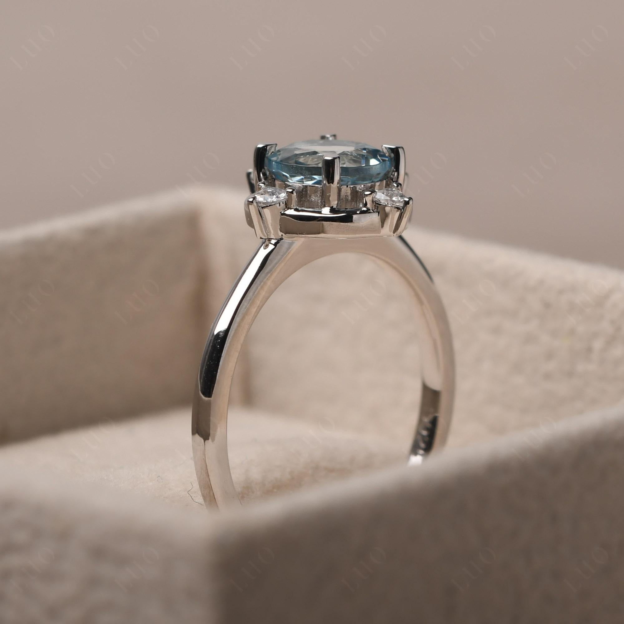 Aquamarine North Star Engagement Ring - LUO Jewelry