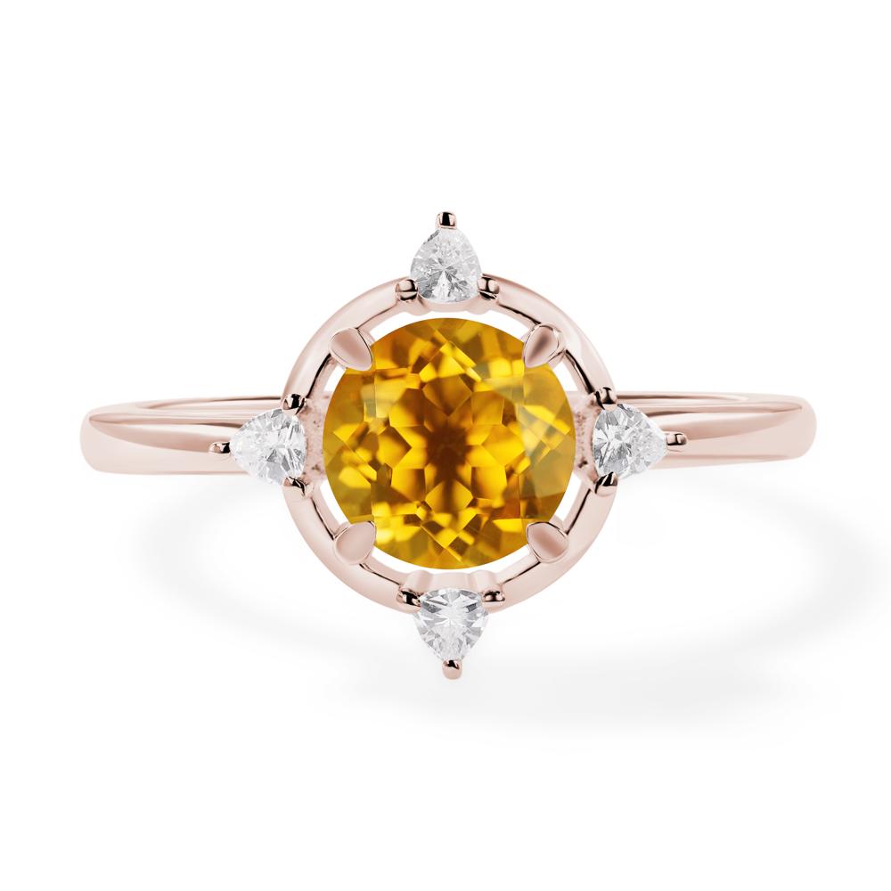 Citrine North Star Engagement Ring - LUO Jewelry #metal_14k rose gold