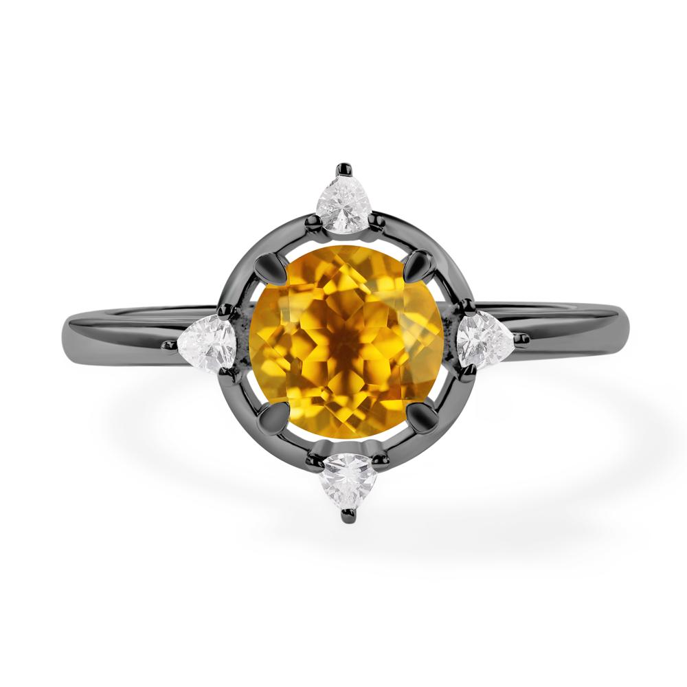 Citrine North Star Engagement Ring - LUO Jewelry #metal_black finish sterling silver
