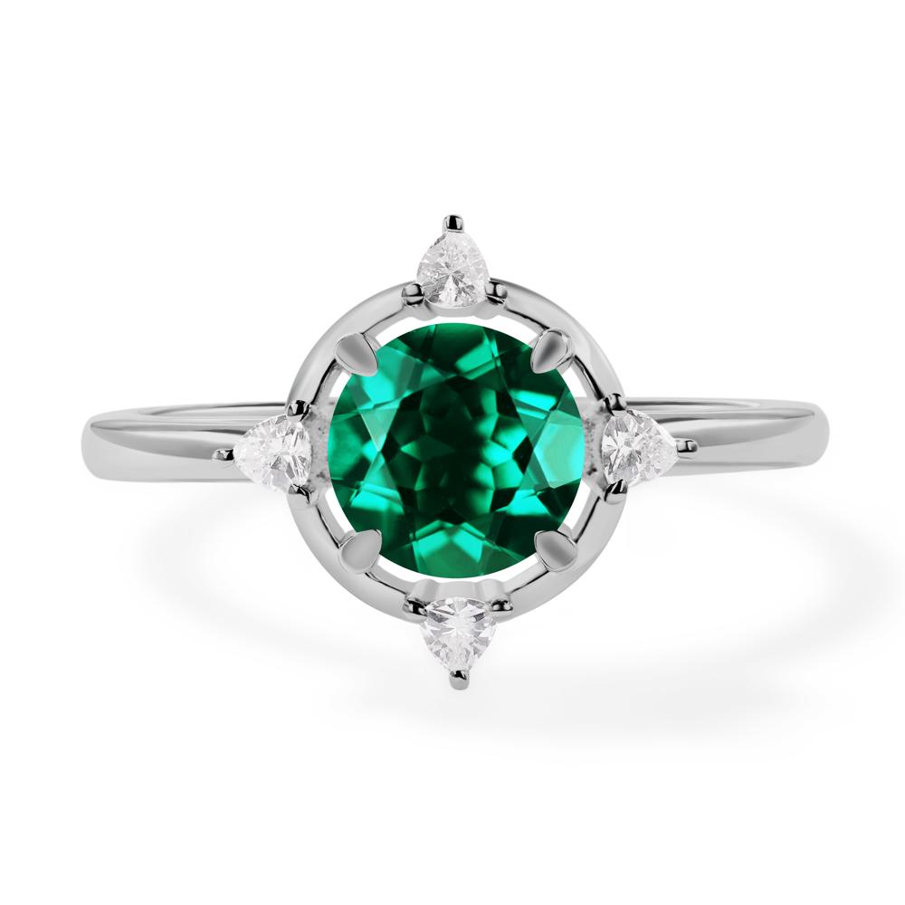 Emerald North Star Engagement Ring - LUO Jewelry #metal_platinum