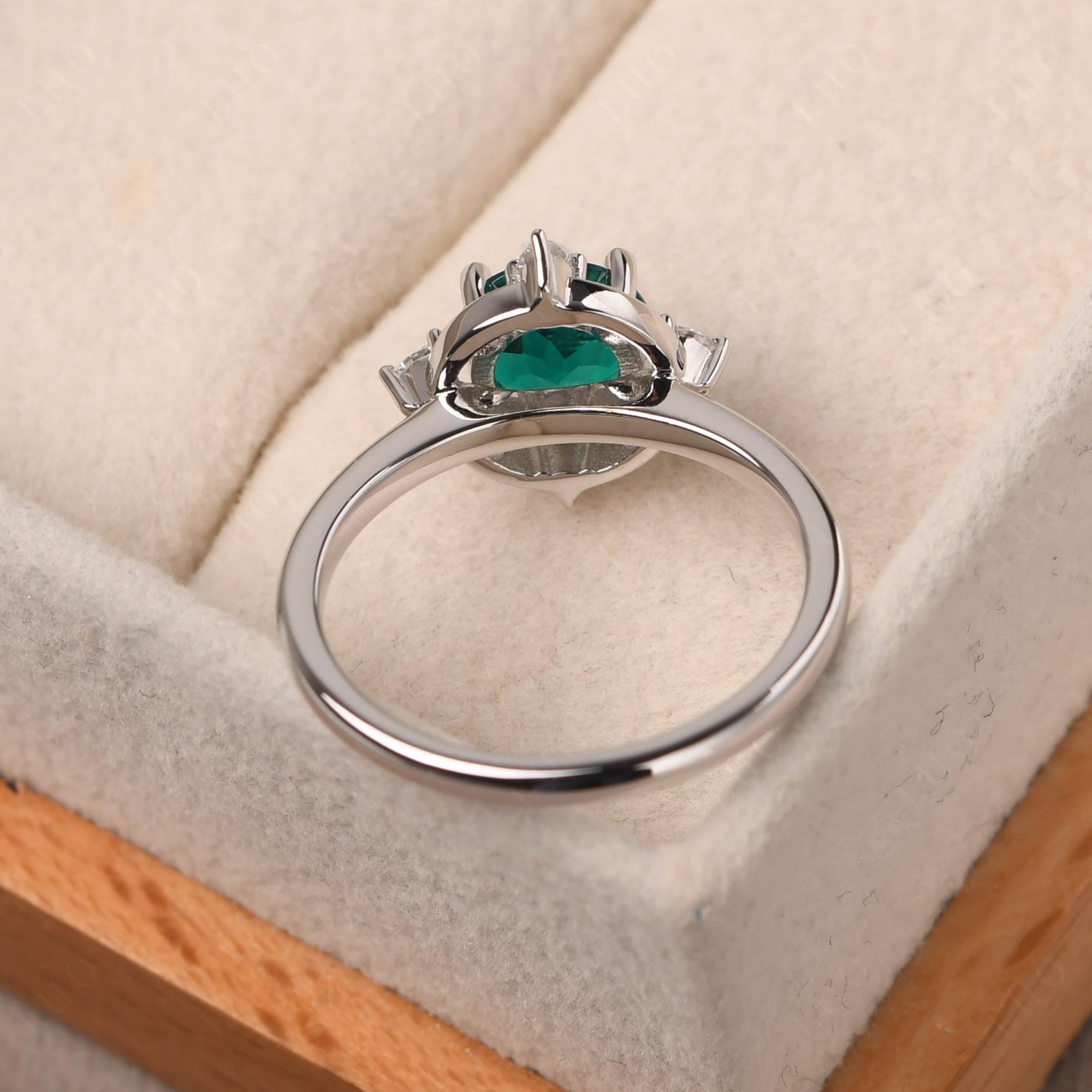 Emerald North Star Engagement Ring - LUO Jewelry