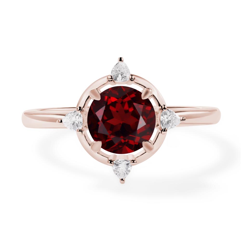 Garnet North Star Engagement Ring - LUO Jewelry #metal_14k rose gold