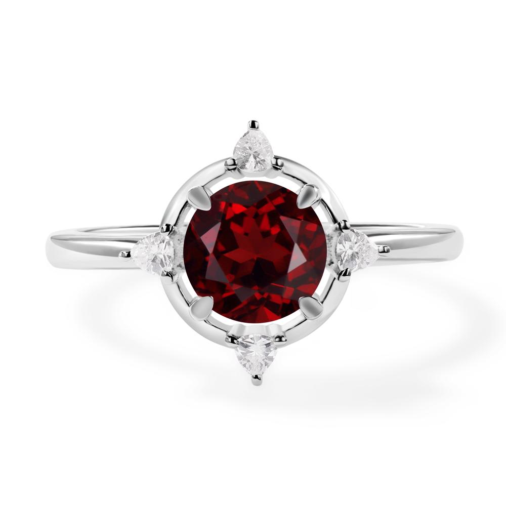 Garnet North Star Engagement Ring - LUO Jewelry #metal_14k white gold