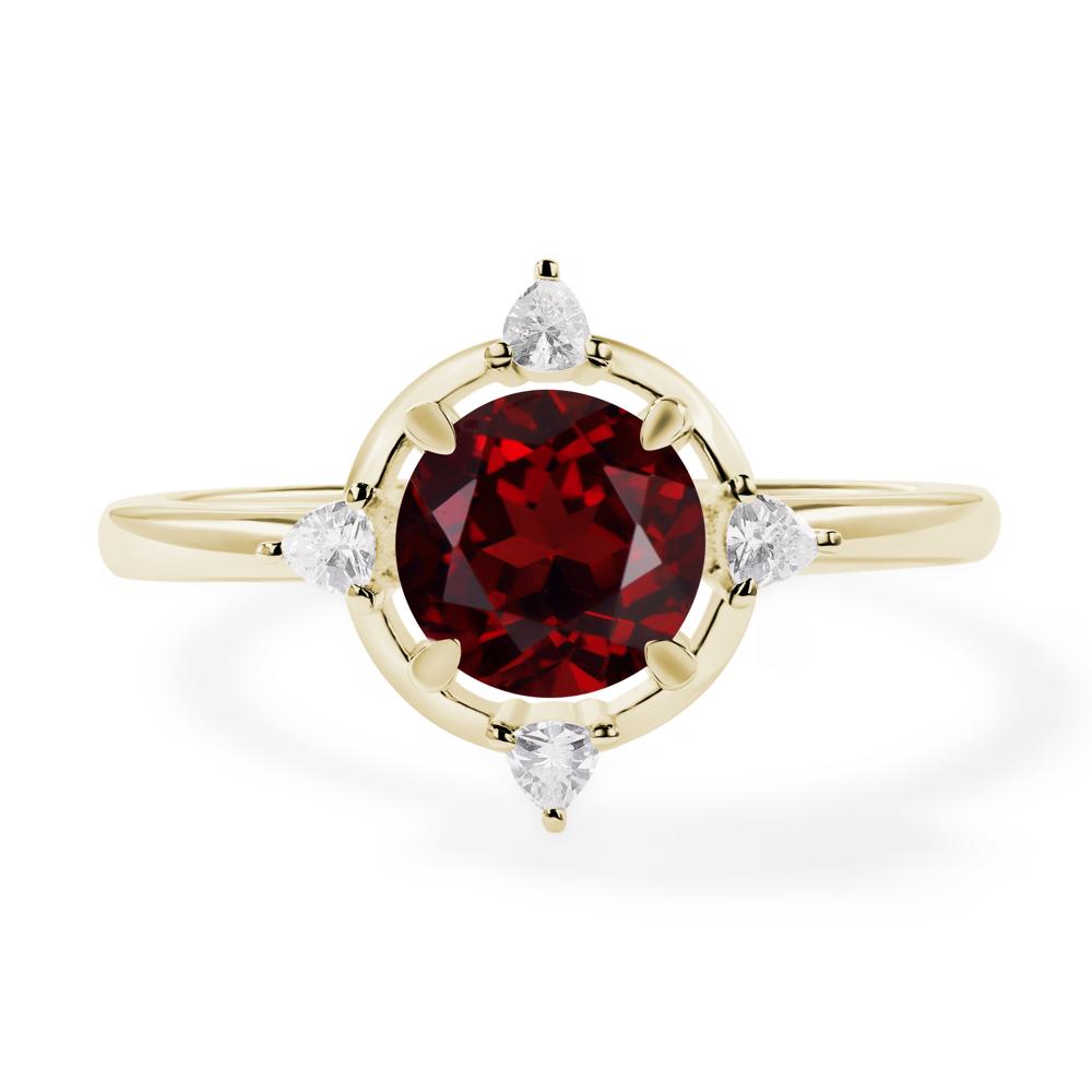 Garnet North Star Engagement Ring - LUO Jewelry #metal_14k yellow gold