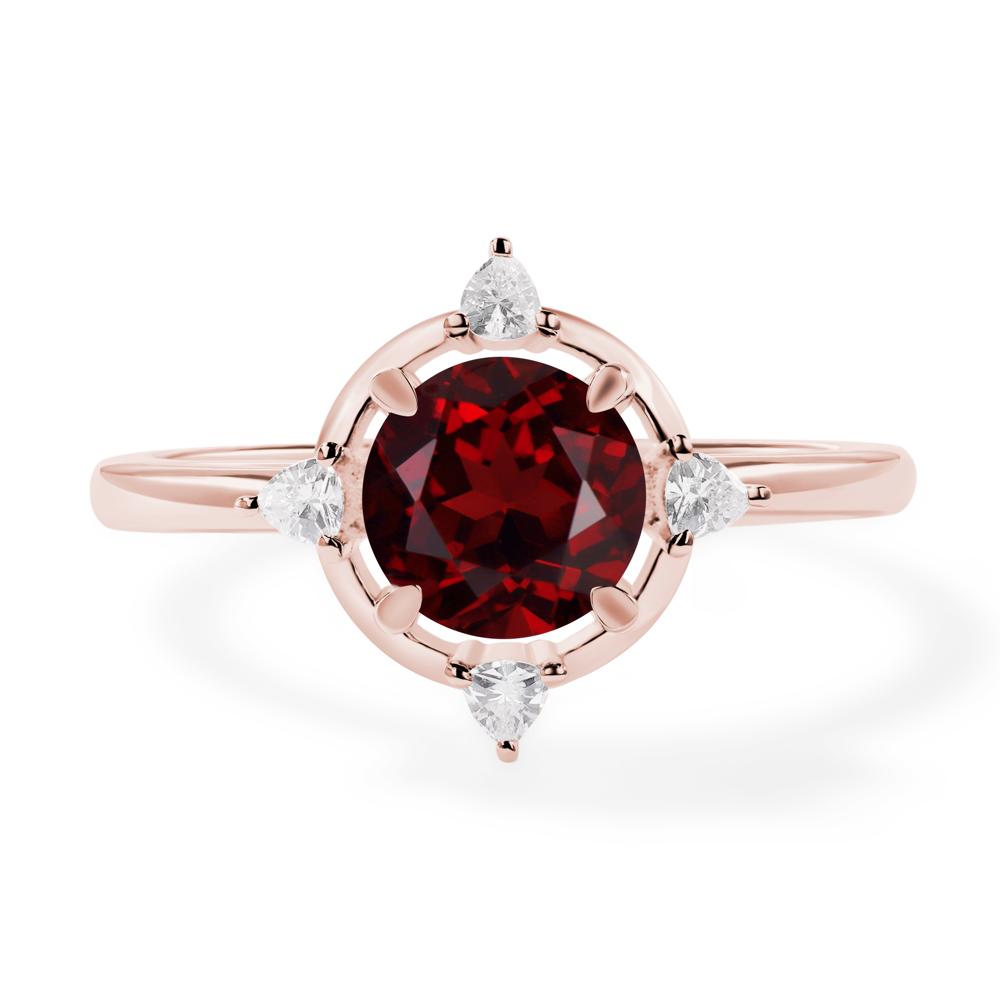 Garnet North Star Engagement Ring - LUO Jewelry #metal_18k rose gold