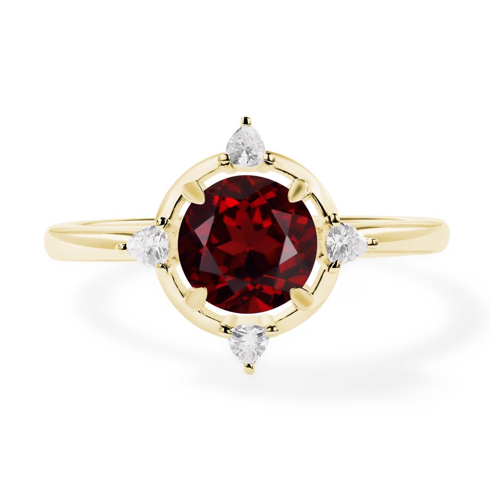 Garnet North Star Engagement Ring - LUO Jewelry #metal_18k yellow gold