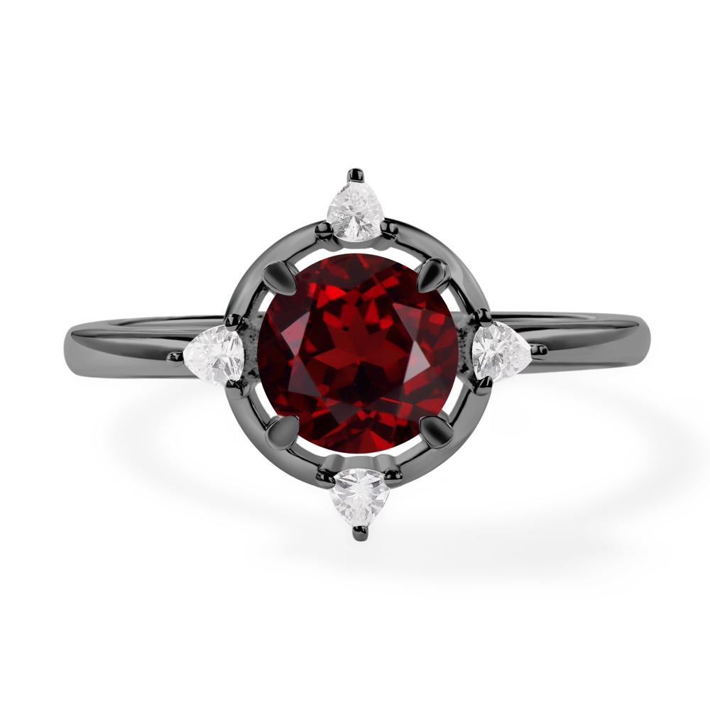 Garnet North Star Engagement Ring - LUO Jewelry #metal_black finish sterling silver