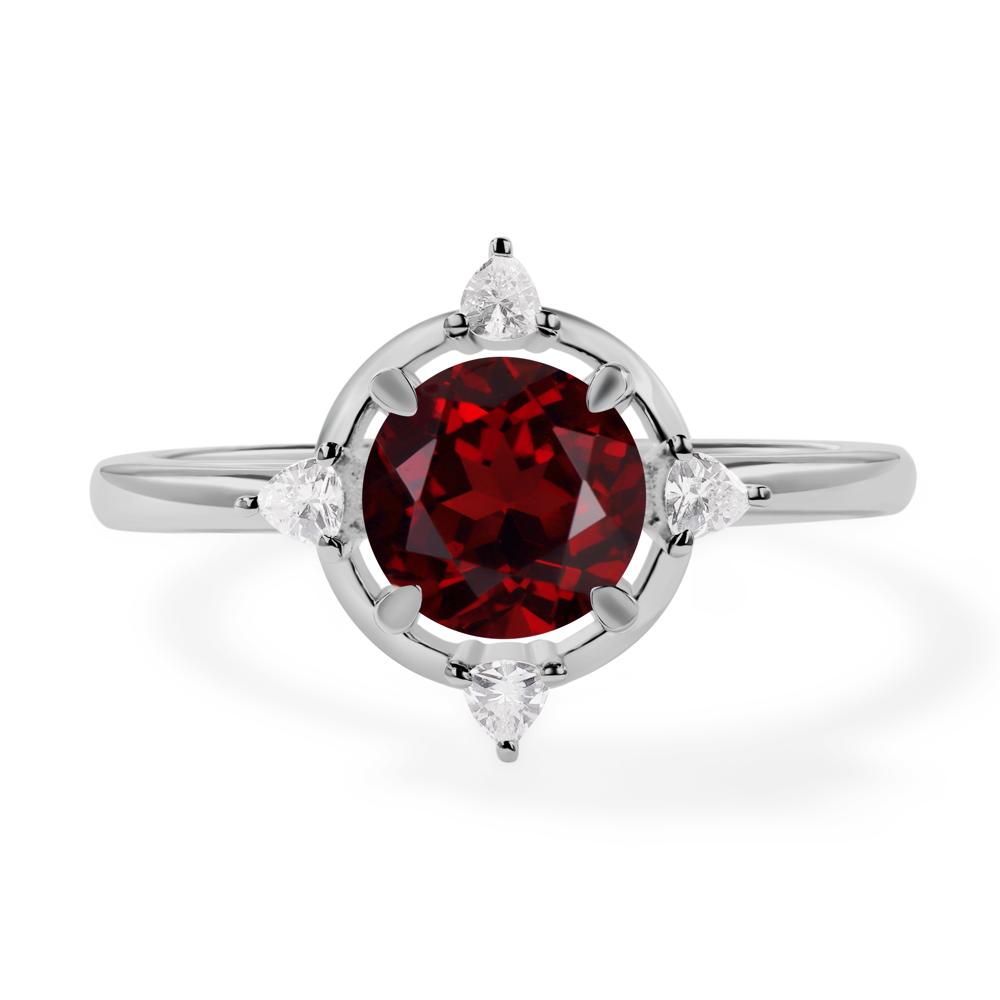 Garnet North Star Engagement Ring - LUO Jewelry #metal_platinum