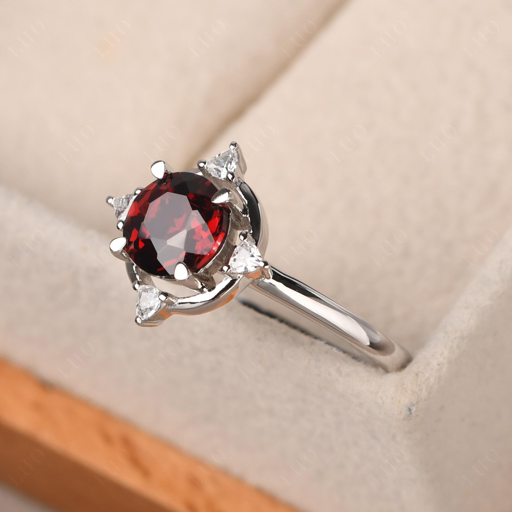 Garnet North Star Engagement Ring - LUO Jewelry