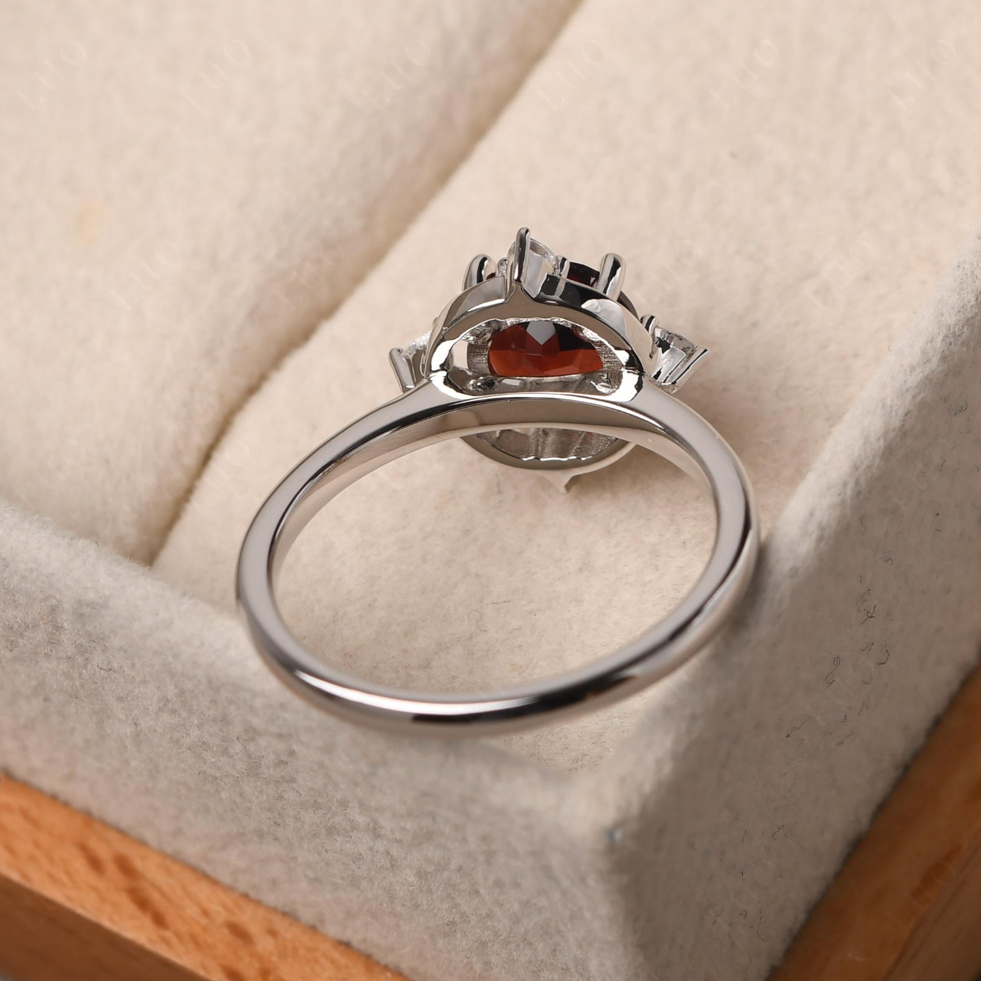 Garnet North Star Engagement Ring - LUO Jewelry