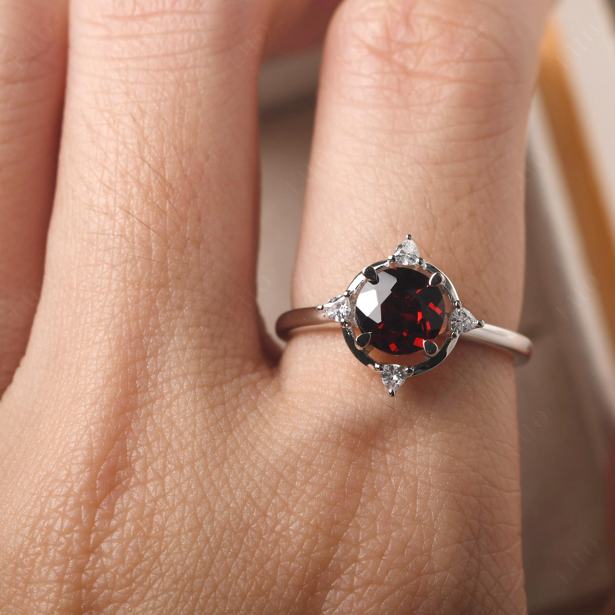Garnet North Star Engagement Ring - LUO Jewelry