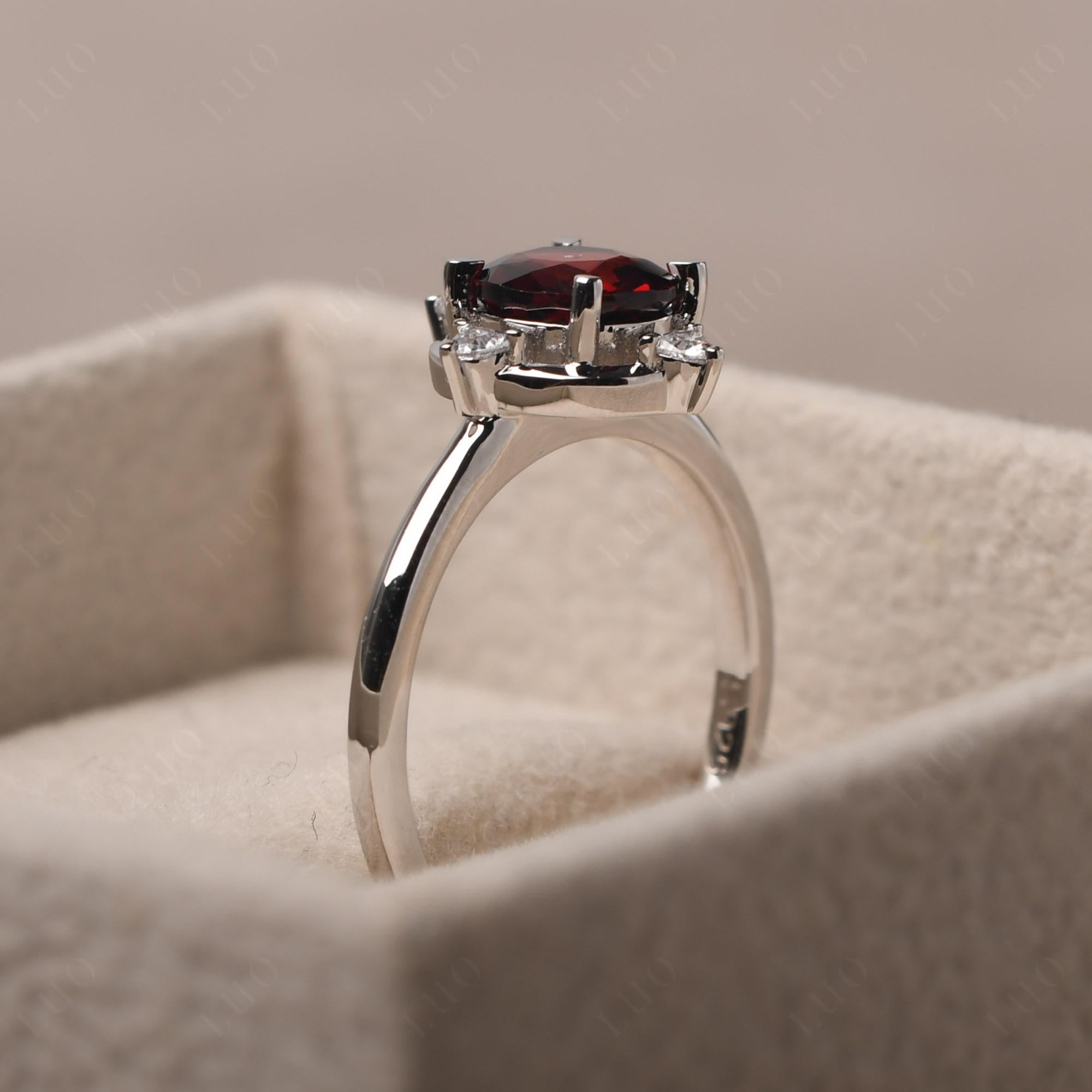 Garnet North Star Engagement Ring - LUO Jewelry