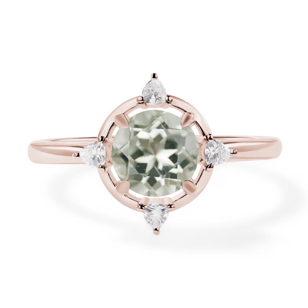 Green Amethyst North Star Engagement Ring - LUO Jewelry #metal_14k rose gold