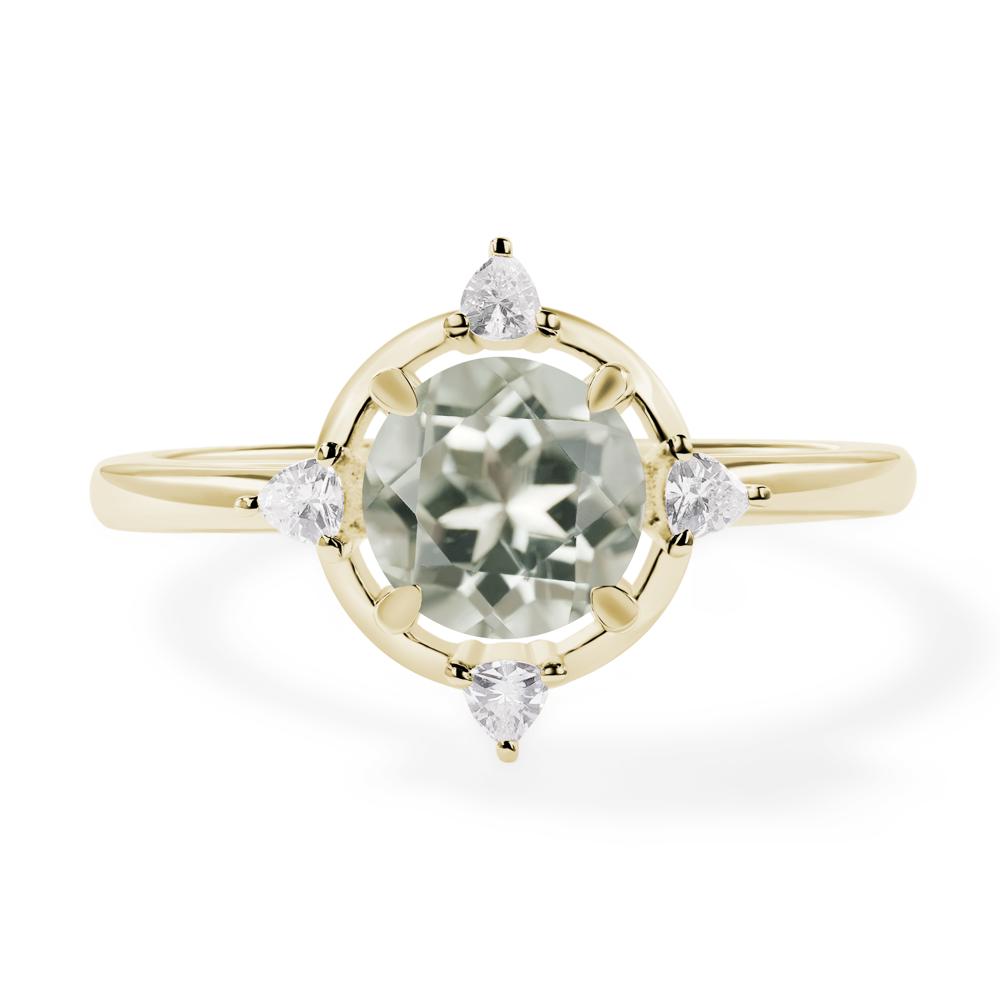 Green Amethyst North Star Engagement Ring - LUO Jewelry #metal_14k yellow gold