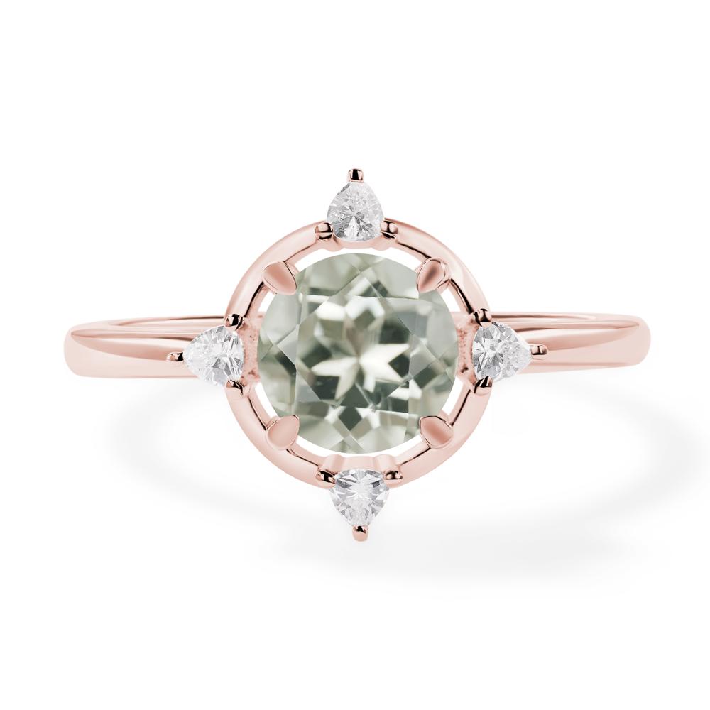 Green Amethyst North Star Engagement Ring - LUO Jewelry #metal_18k rose gold