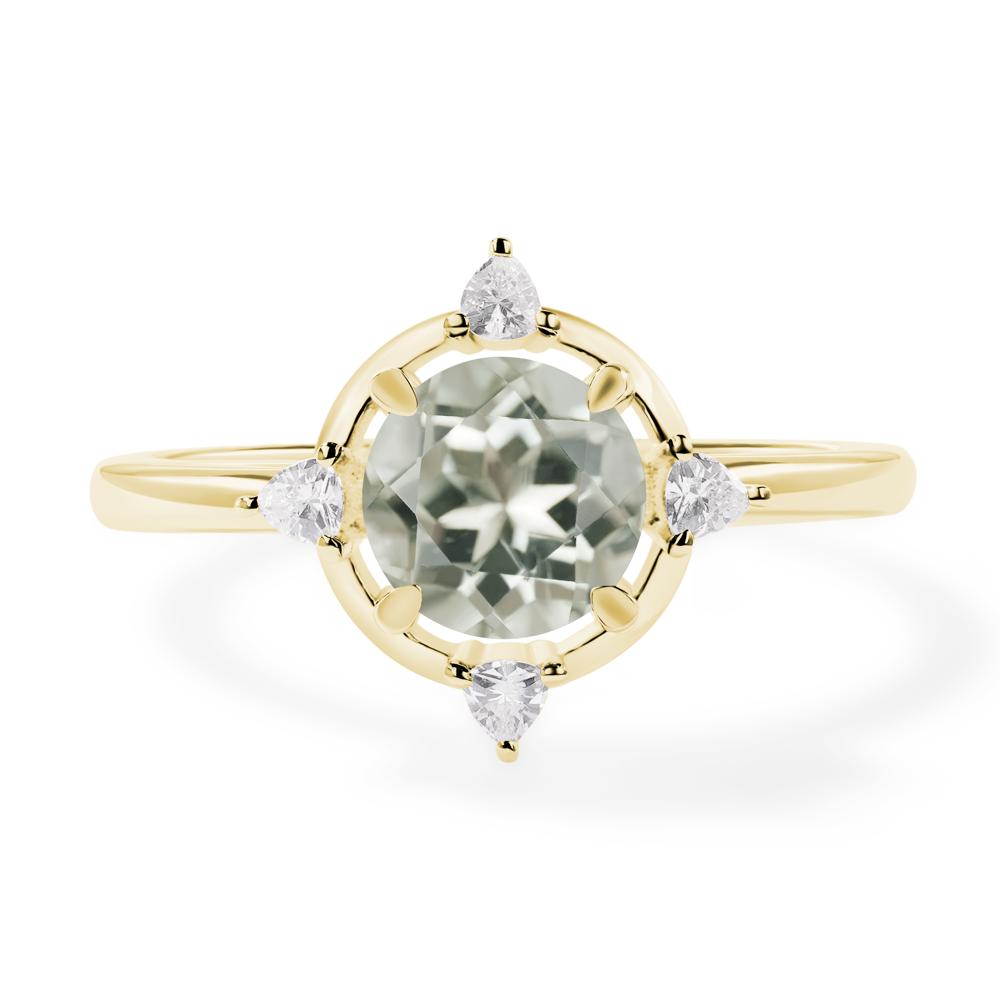 Green Amethyst North Star Engagement Ring - LUO Jewelry #metal_18k yellow gold