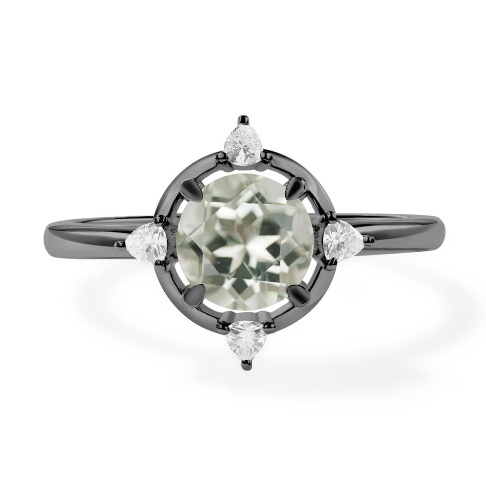 Green Amethyst North Star Engagement Ring - LUO Jewelry #metal_black finish sterling silver