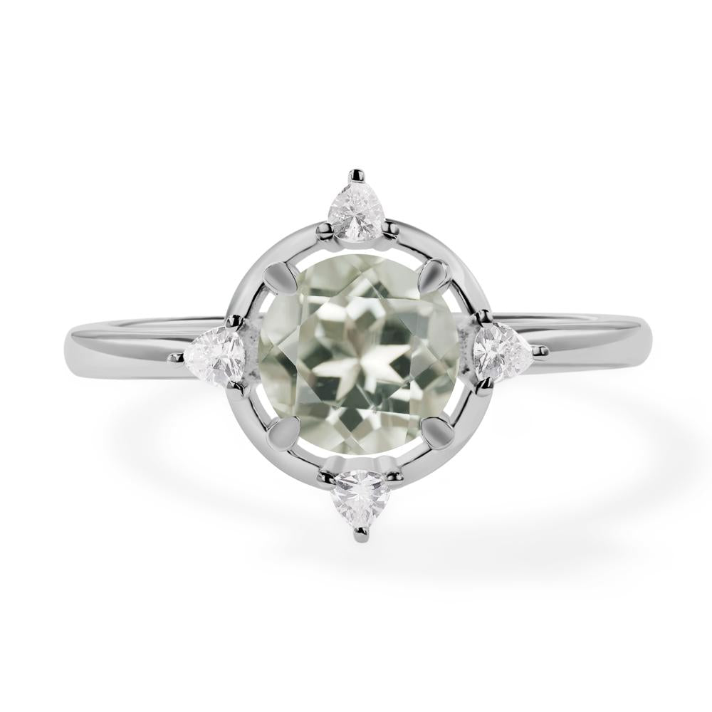 Green Amethyst North Star Engagement Ring - LUO Jewelry #metal_platinum