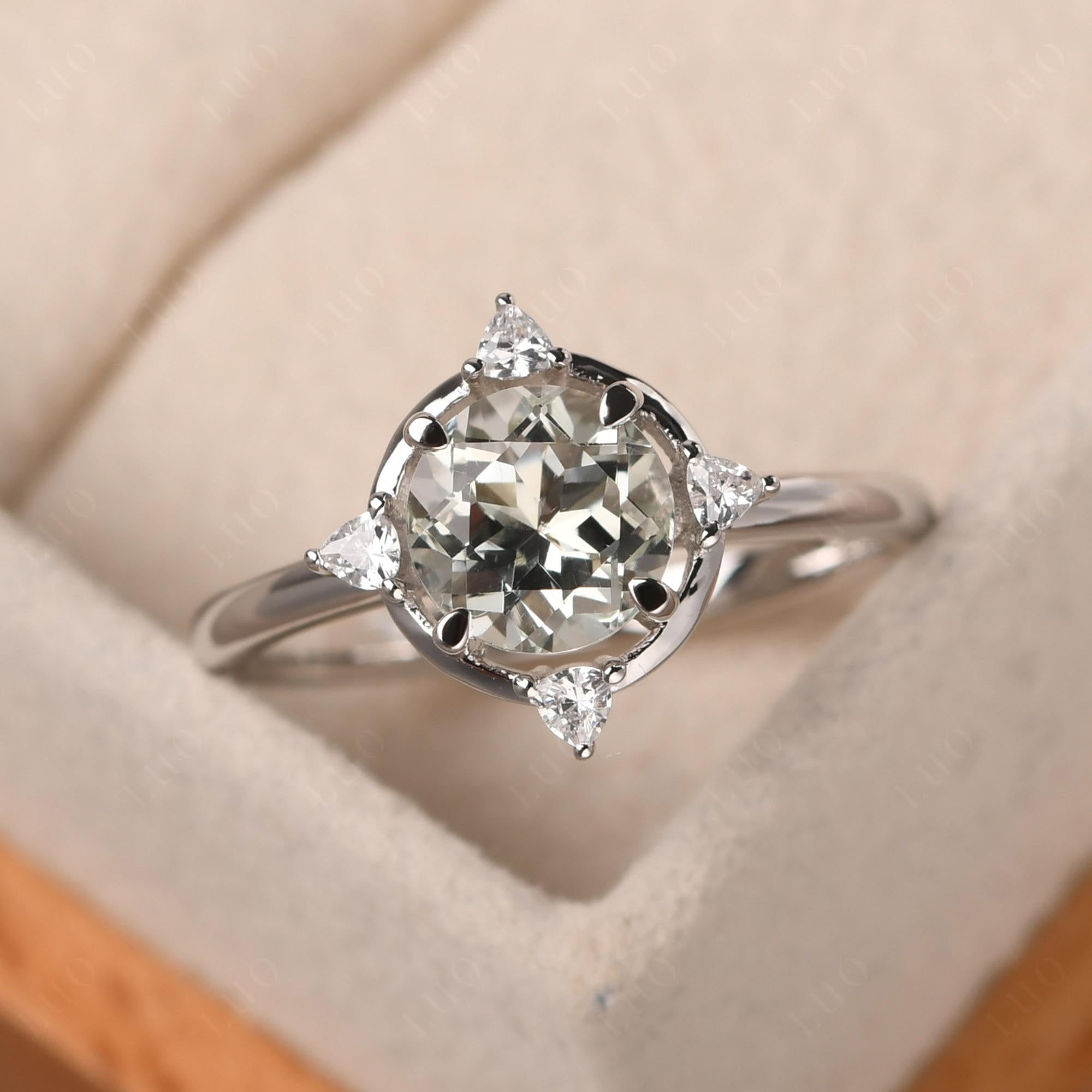 Green Amethyst North Star Engagement Ring - LUO Jewelry