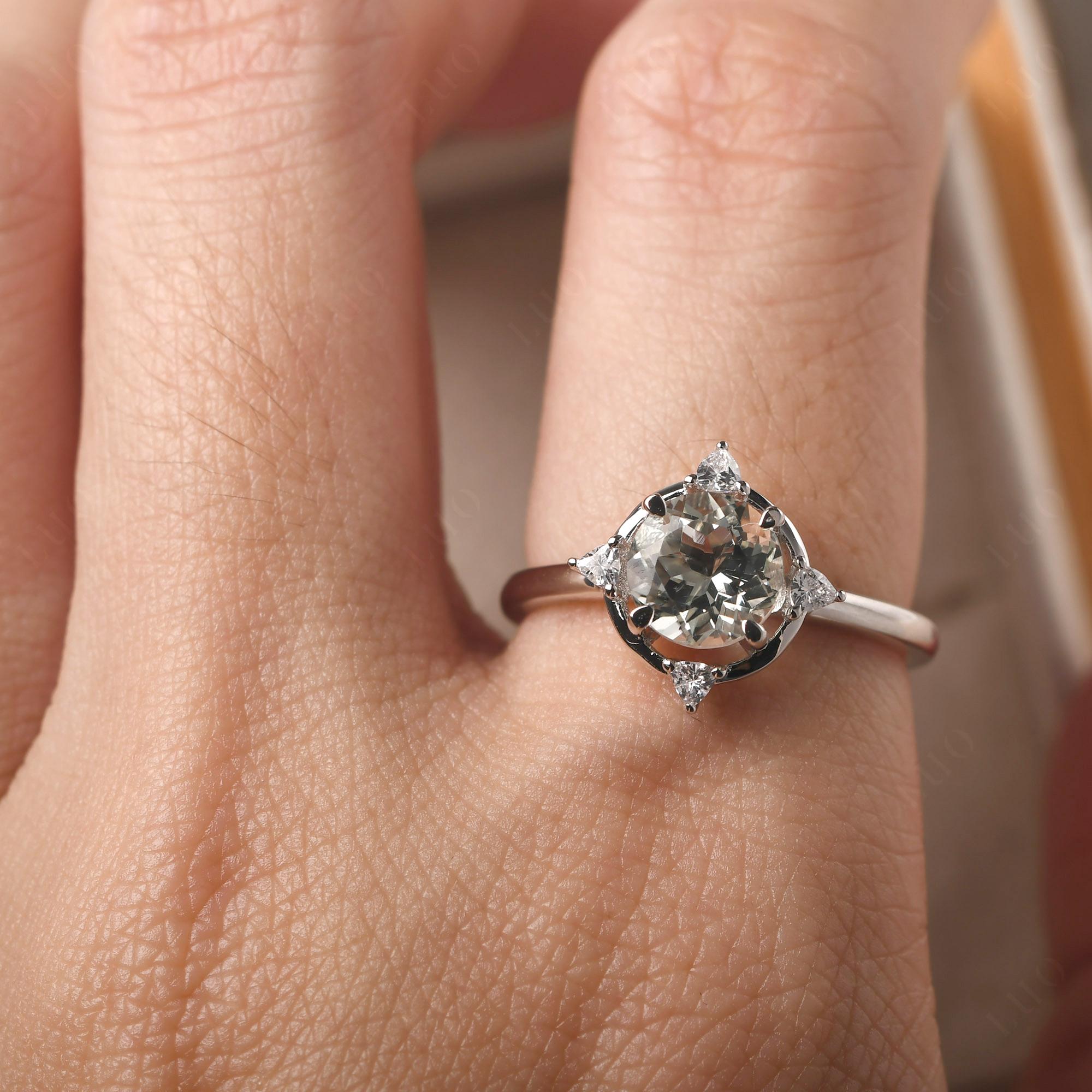 Green Amethyst North Star Engagement Ring - LUO Jewelry