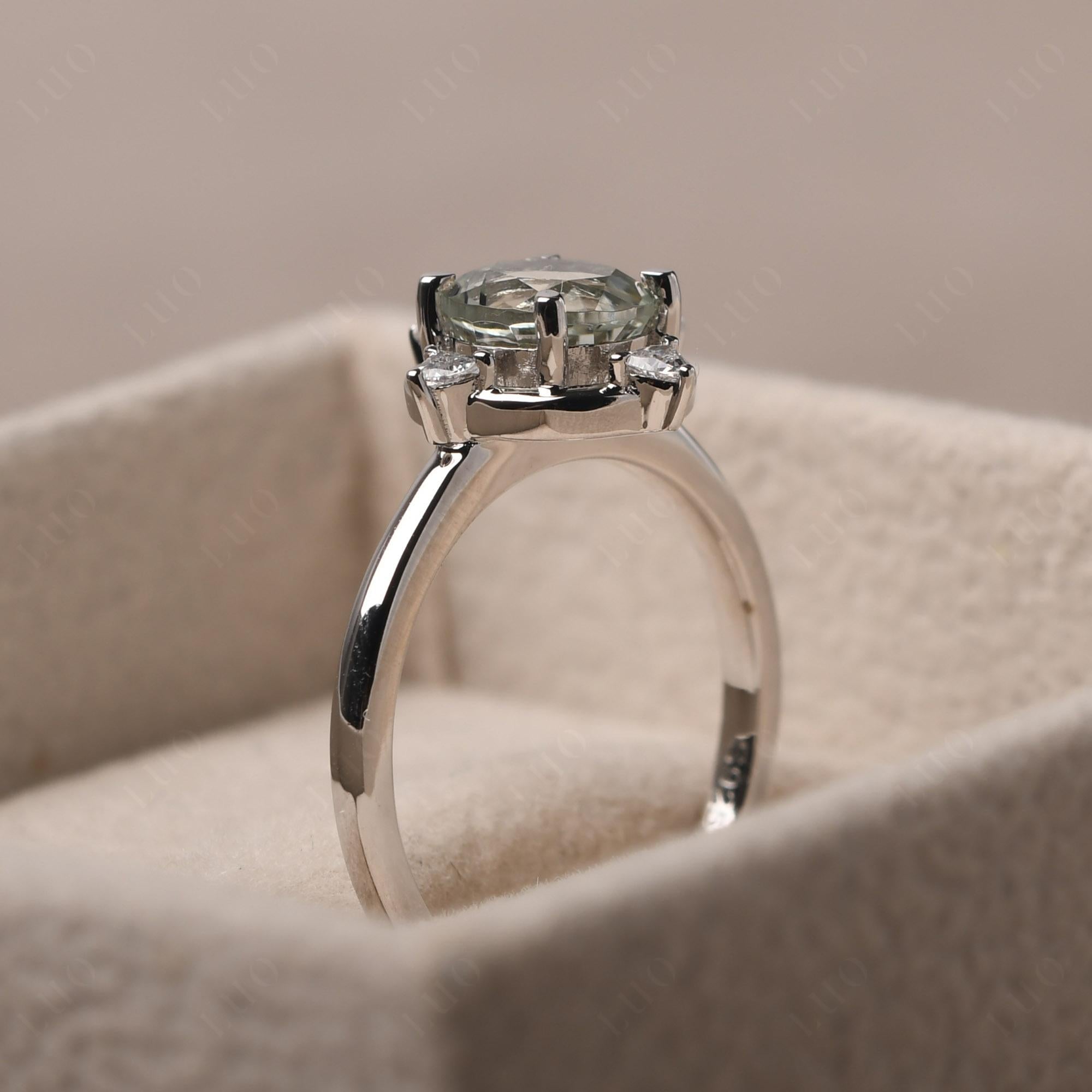 Green Amethyst North Star Engagement Ring - LUO Jewelry