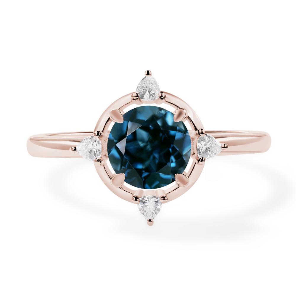 London Blue Topaz North Star Engagement Ring - LUO Jewelry #metal_14k rose gold