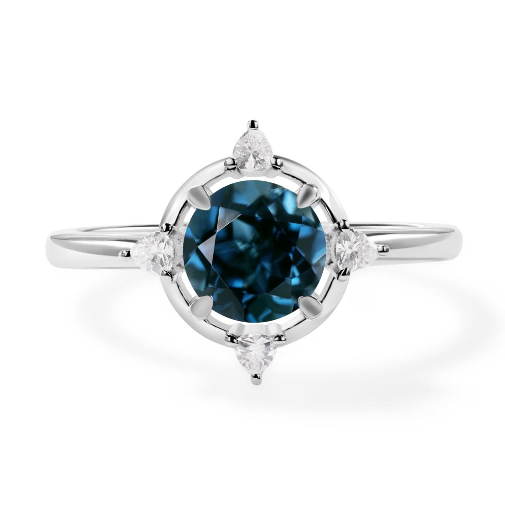 London Blue Topaz North Star Engagement Ring - LUO Jewelry #metal_14k white gold
