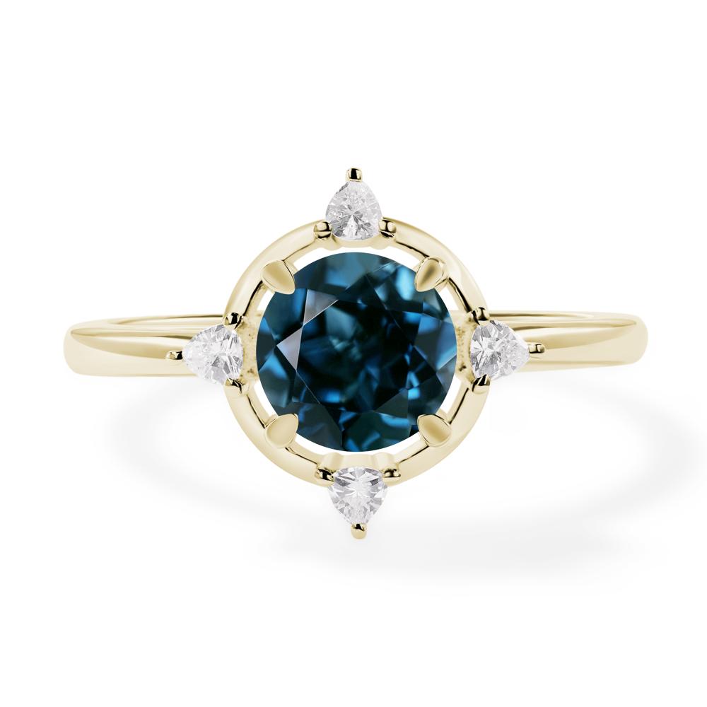 London Blue Topaz North Star Engagement Ring - LUO Jewelry #metal_14k yellow gold