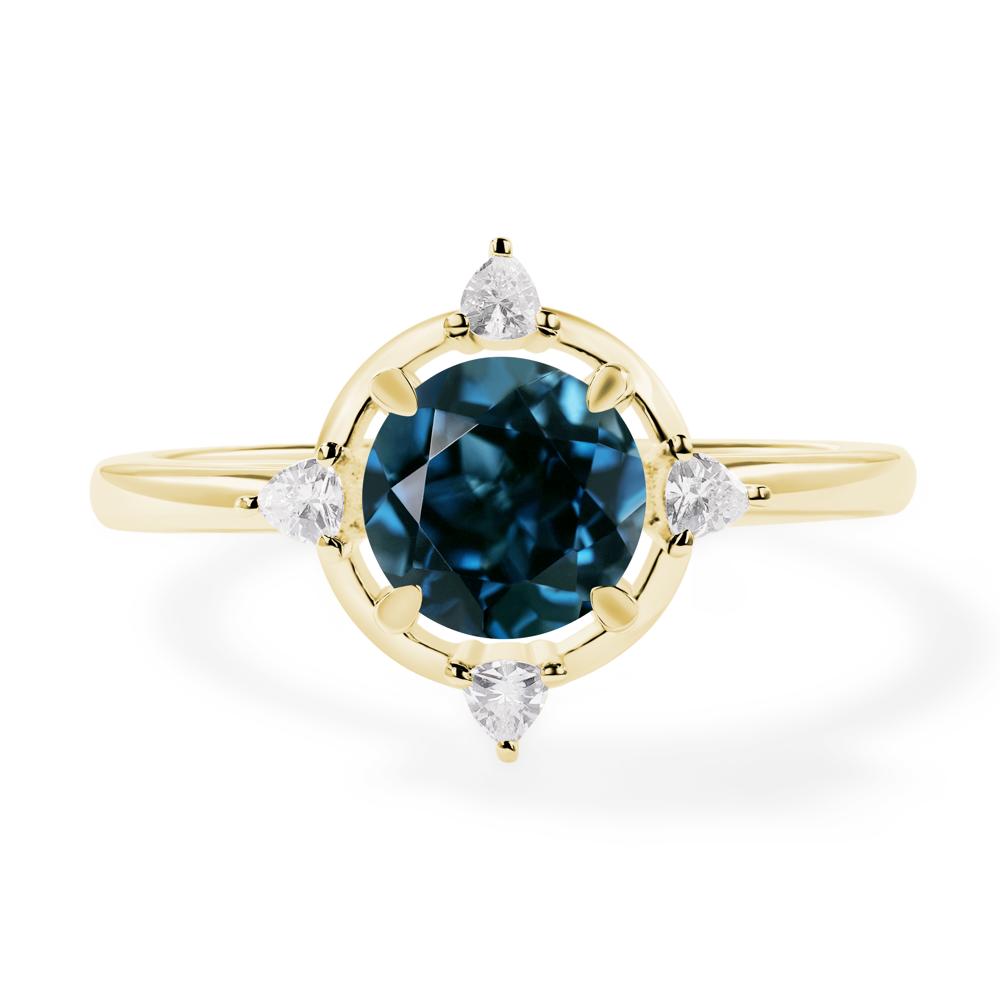 London Blue Topaz North Star Engagement Ring - LUO Jewelry #metal_18k yellow gold