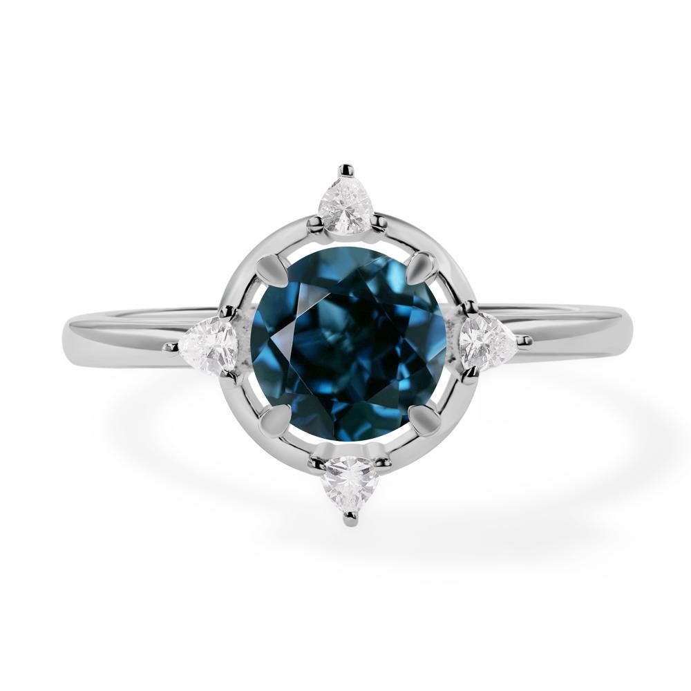 London Blue Topaz North Star Engagement Ring - LUO Jewelry #metal_platinum